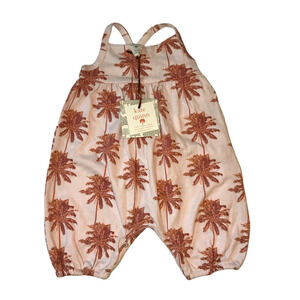 NWT Kate Quinn 100% Organic Cotton Palm Tree Romper 3-6M